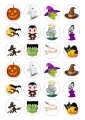 List jedlých koleček na cupcakes – Halloweenští duchové a netopýři (černá, zelená, fialová)