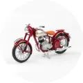 Kulatý jedlý obrázek na dort – Retro motorka (červená, stříbrná, šedá)