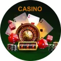 Kulatý jedlý obrázek na dort – Casino s ruletou a kartami (zelená, červená, černá)