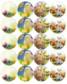 List jedlých koleček na cupcakes – Jarní zajíčci a kuřátka (zelená, žlutá, růžová)