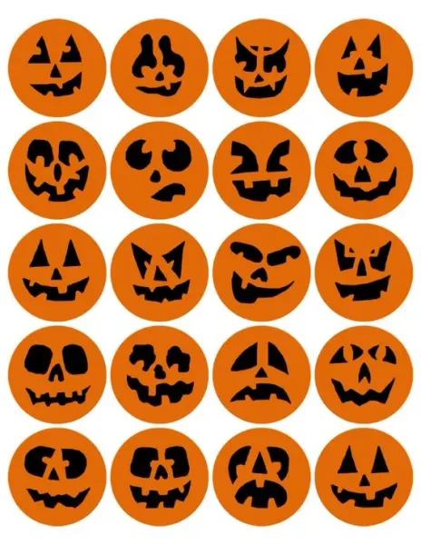 List jedlých koleček na cupcakes – Halloween dýně (žlutá, černá)