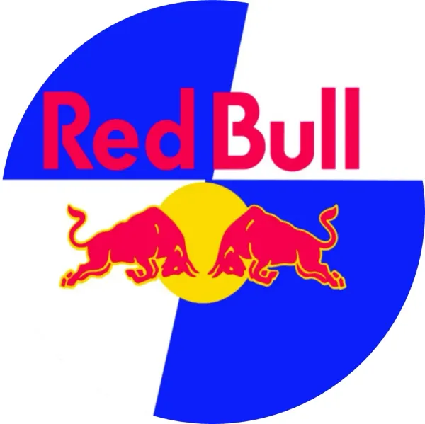 Kulatý jedlý obrázek na dort – Red Bull (modrá, bílá, červená)